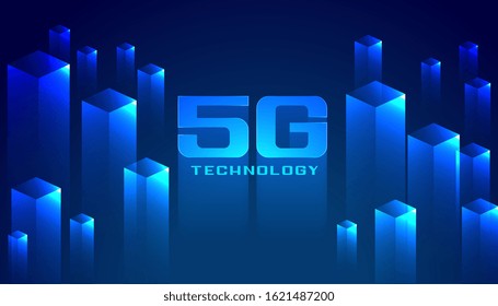 digital 5G technology concept network background design