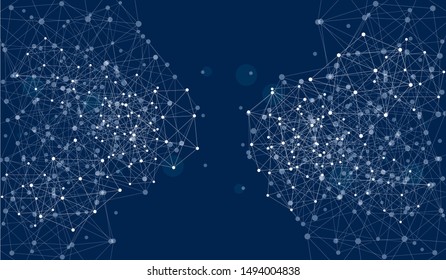 Digital abstract background. Blockchain structure. Vector Illustration