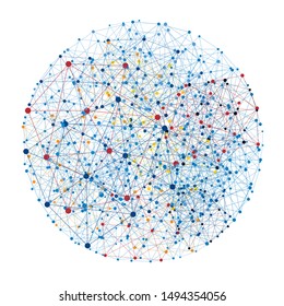 Digital abstract background. Blockchain structure. Vector Illustration