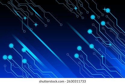 Digital abstract background with a cyberpunk aesthetic, combining electric blue and deep black tones for dramatic impact.