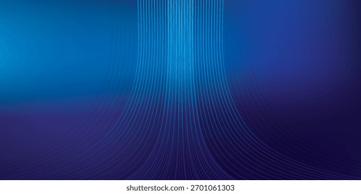 Um fundo abstrato digital com um gradiente de azul brilhante a roxo profundo, com linhas verticais e elementos curvos suaves.
