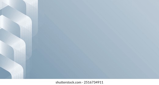 Digital abstract background hexagon lines on gray background. Futuristic digital network stripe line art abstract modern simple