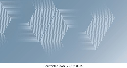Digital abstract background hexagon lines on gray background. Futuristic digital network stripe line art design for poster, brochure, cover, website, banner