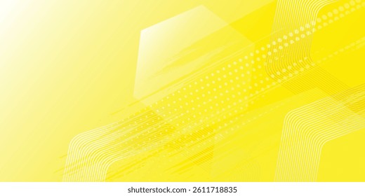 Digital abstract background hexagon lines on yellow grunge background. Futuristic digital network stripe line art design for poster, brochure, cover, website, banner