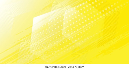 Digital abstract background hexagon lines on yellow grunge background. Futuristic digital network stripe line art design for poster, brochure, cover, website, banner