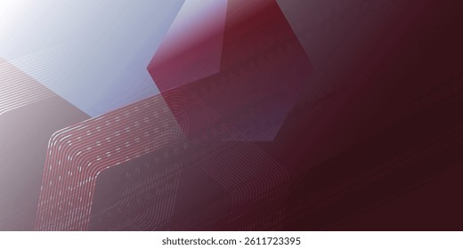 Digital abstract background hexagon lines on red grunge background. Futuristic digital network stripe line art design for poster, brochure, cover, website, banner