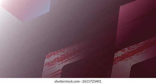 Digital abstract background hexagon lines on red grunge background. Futuristic digital network stripe line art design for poster, brochure, cover, website, banner