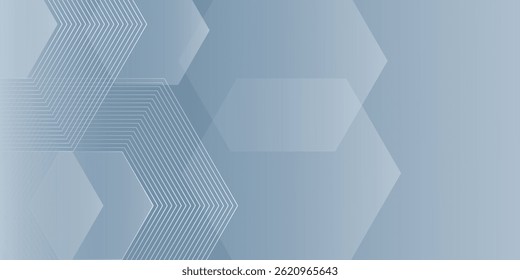 Digital abstract background hexagon lines on gray background. Futuristic digital network stripe line art design for poster, brochure, cover, website, banner. modern vector