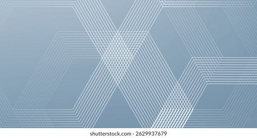 Digital abstract background hexagon lines on gray background. Futuristic digital network stripe line art design for poster, brochure, cover, website, banner