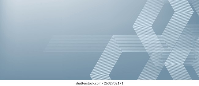 Digital abstract background hexagon lines on gray background. Futuristic digital network stripe line art design for poster, brochure, cover, website, banner