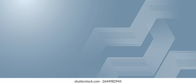 Digital abstract background hexagon lines on gray background. Futuristic digital network stripe line art design for poster, brochure, cover, website, banner