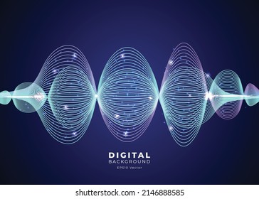 Digital abstract background with waves