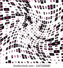 Resumen digital Fondo de píxeles negro y rosa, fondo abstracto de código QR, textura de píxeles aleatorios