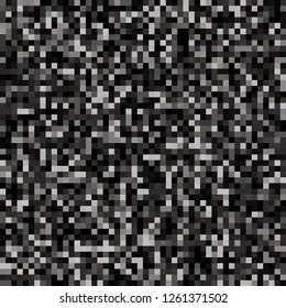 Digital Abstract Black and White Pixel Background, QR Code Abstract Background, Vector Seamless Pattern, Random Pixel Texture
