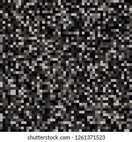 Digital Abstract Black and White Pixel Background, QR Code Abstract Background, Vector Seamless Pattern, Random Pixel Texture