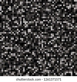 Digital Abstract Black and White Pixel Background, QR Code Abstract Background, Vector Seamless Pattern, Random Pixel Texture