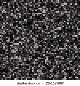 Digital Abstract Black and White Pixel Background, QR Code Abstract Background, Window Style Vector Seamless Pattern, Random Pixel Texture