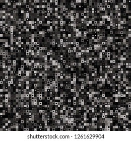 Resumen digital Fondo de píxeles en blanco y negro, fondo abstracto de código QR, patrón sin problemas de vectores de estilo de ventana, textura de píxeles aleatorios