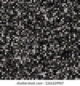 Digital Abstract Black and White Pixel Background, QR Code Abstract Background, Window Style Vector Seamless Pattern, Random Pixel Texture