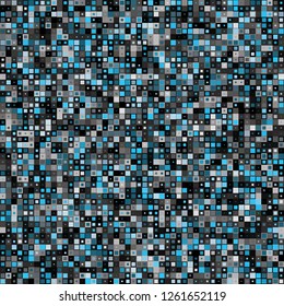 Digital Abstract Black and White Pixel Background, QR Code Abstract Background, Vector Seamless Pattern, Random Pixel Texture