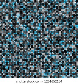 Digital Abstract Black and White Pixel Background, QR Code Abstract Background, Vector Seamless Pattern, Random Pixel Texture