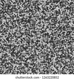 Digitaler abstrakter schwarz-weißer Pixel-Hintergrund, Vektornahtloses Muster, Random-Pixel-Textur