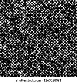 Digital Abstract Black and White Pixel Background, QR Code Abstract Background, Vector Seamless Pattern, Random Pixel Texture