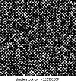 Digital Abstract Black and White Pixel Background, QR Code Abstract Background, Vector Seamless Pattern, Random Pixel Texture