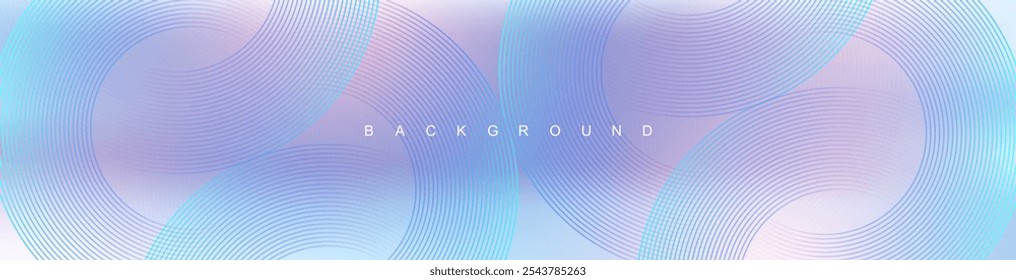 Líneas de círculo abstractas digitales sobre fondo azul. Diseño geométrico del arte de la línea de la raya para el cartel, folleto, cubierta, Sitio web, cabecera, Anuncio del Web, presentación