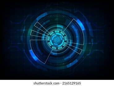 digital abstract circle on dark blue background technology communication circuit board design concept