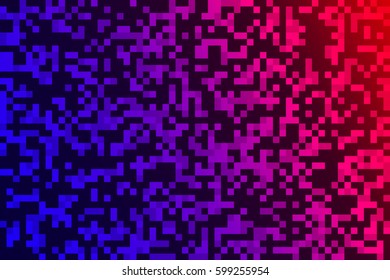 Digital abstract computer pink and blue pixel background. Vector illustration