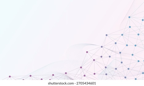 Puntos y líneas de conexión abstracta digital. Estructura de conexión de red. Tecnología de fondo poligonal. Efecto plexo. Ilustración vectorial