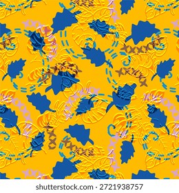 Digital abstract design with bold colors and fluid shapes, ideal for fabric printing, textiles, fashion, seamless patterns, modern creative textile surfaces, backgrounds, prints