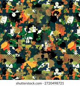 Diseño abstracto digital con Formas audaces y colores vibrantes, perfecto para la impresión de la tela, textiles, moda, patrón sin fisuras, alta resolución, estilo artístico moderno del fondo.