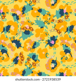 Diseño abstracto digital con colores atrevidos y Formas fluidas, ideal para la impresión de telas, textiles, moda, patrones sin costuras, superficies modernas y fondos textiles creativos