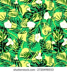 Digitales abstraktes Design mit modernen Formen und lebendigen Farben, ideal für Stoffdruck, Textilien, Mode, Wohnkultur, nahtloses Muster, hohe Auflösung, zeitgenössischer künstlerischer Hintergrund.