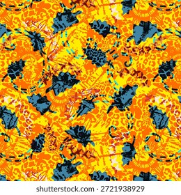 Digital abstract design with vibrant colors and flowing shapes, perfect for fabric printing, textiles, fashion, seamless patterns, modern creative textile backgrounds, surfaces, prints