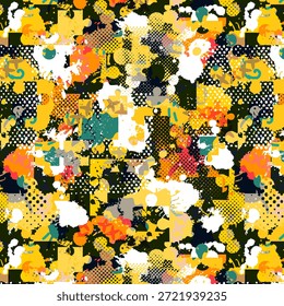 Design abstrato digital com cores vibrantes e formas fluidas, ideal para impressão de tecidos, têxteis, moda, padrões sem costura, fundos têxteis criativos modernos, superfícies, impressões