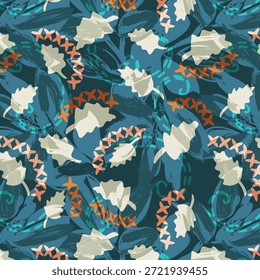 Design abstrato digital com cores vibrantes e formas fluidas, ideal para impressão de tecidos, têxteis, moda, padrões sem costura, fundos têxteis criativos modernos, superfícies, impressões