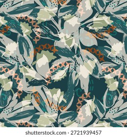 Digital abstract design with vibrant colors and fluid shapes, ideal for fabric printing, textiles, fashion, seamless patterns, modern creative textile backgrounds, surfaces, prints