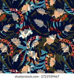 Digital abstract design with vibrant colors and fluid shapes, ideal for fabric printing, textiles, fashion, seamless patterns, modern creative textile backgrounds, surfaces, prints