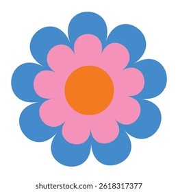 Digital abstract flat flower art creative minimal composition