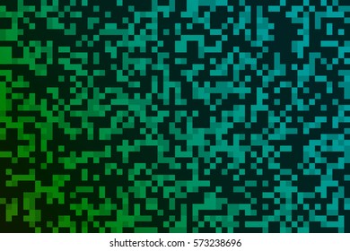 Digital abstract green and black pixel background. Vector illustration