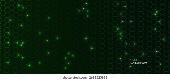 Digital abstrato hexágono alveolado fundo, vetor realista verde bg para tecnologia futurista, ciência, conceitos de jogo, tecnologia, medicina, bio.