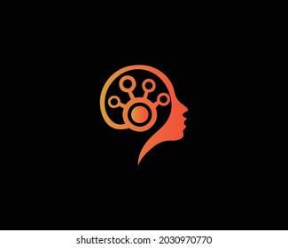 Resumen digital Elemento vector de logotipo creativo de cabeza humana.