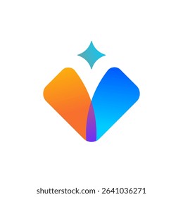 digital abstract icon minimalist full color