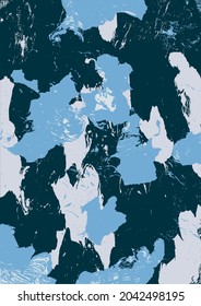 Digitale abstrakte Illustrationswellen und Bewegungsfluid-Design Blaufarben