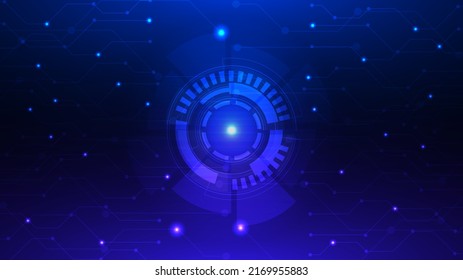 
Digital abstract lens flare space, science fiction time and space travel cosmic background. Round futuristic energy reactor, technological light in the dark. Technology background