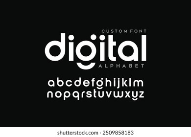 Digital Abstract minimal modern alphabet fonts for logo. Typography technology electronic digital music future creative font. vector illustration
