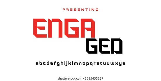 Digital Abstract minimal modern alphabet fonts for logo. Typography technology electronic digital music future creative font. vector illustration